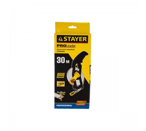 2-34183-030 Мерная лента  STAYER LEADER 30м, геодезическая, стальная