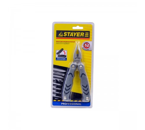 Инструмент многофункциональный (мультитул) STAYER Professional "12в1" силовая модель с битами 22853