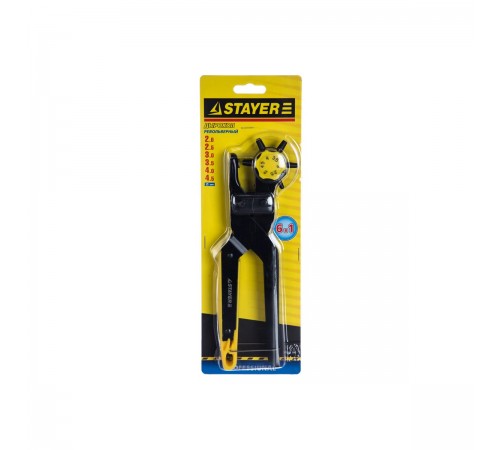 22943_z01 Дырокол STAYER PROFESSIONAL револьверный для кожи усиленный, 6в1, 2-4,5мм