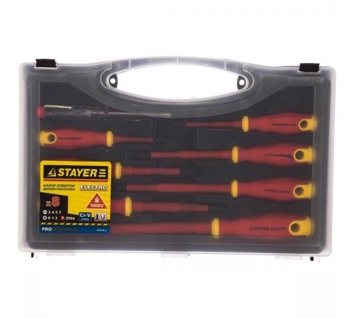 Набор отверток диэлектрических STAYER PROFI ELECTRO 100-250В 8шт 25145-Н8_z01