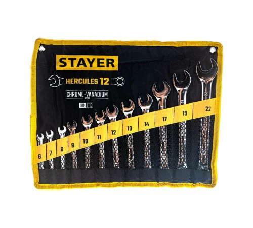 Набор гаечных ключей STAYER HERCULES 6-22мм 12шт 27081-H12_z01