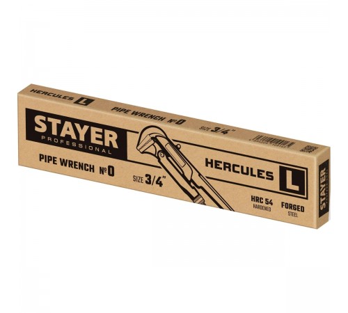 27331-0 Ключ трубный STAYER HERCULES-S, №0, прямые губки