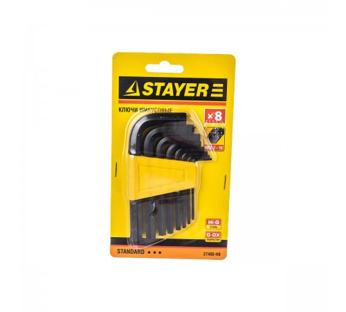 STAYER 8 шт., ключи имбусовые 27405-H8