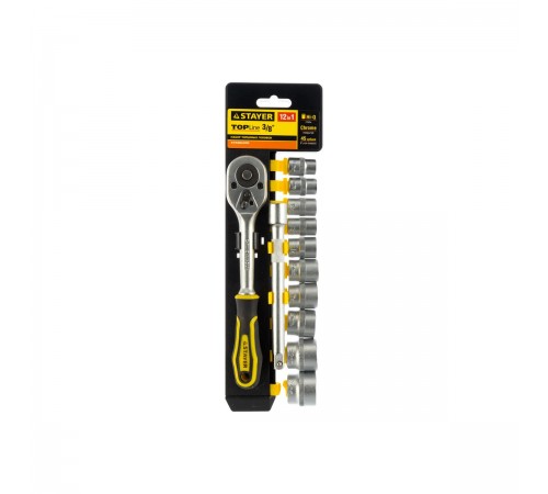 STAYER  RSS 12M, 12 предм., (3/8"), набор торцовых головок (27752-H12)