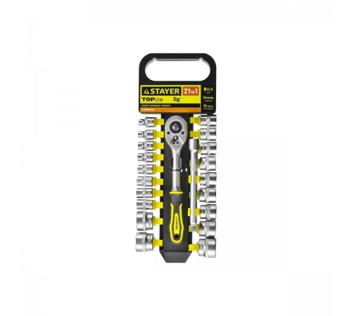 STAYER  RSS 21M, 21 предм., (3/8"), набор торцовых головок (27752-H21)