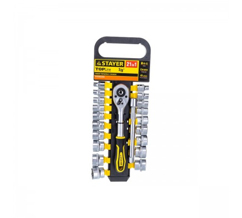 STAYER  RSS 21M, 21 предм., (3/8"), набор торцовых головок (27752-H21)