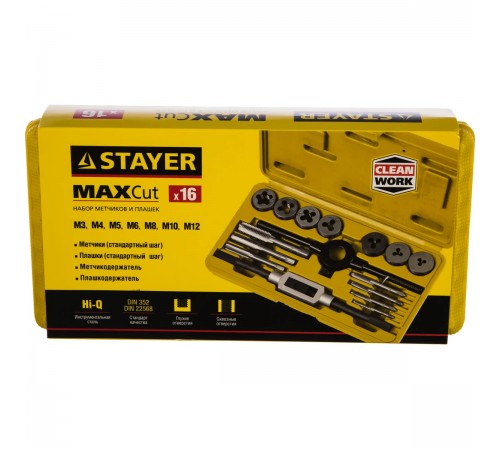28010-H16_z01 Набор метчиков и плашек STAYER Maxcut 16 предметов