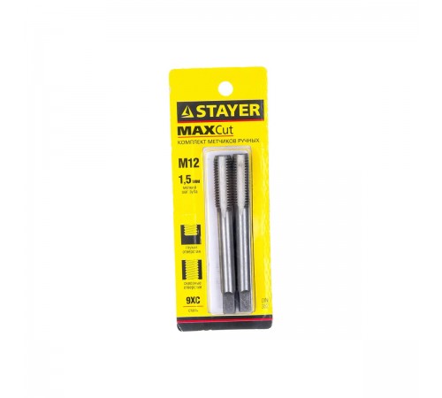STAYER M12 х 1.5 мм, 2 шт., комплект метчиков MaxCut 28025-12-1.5-H2