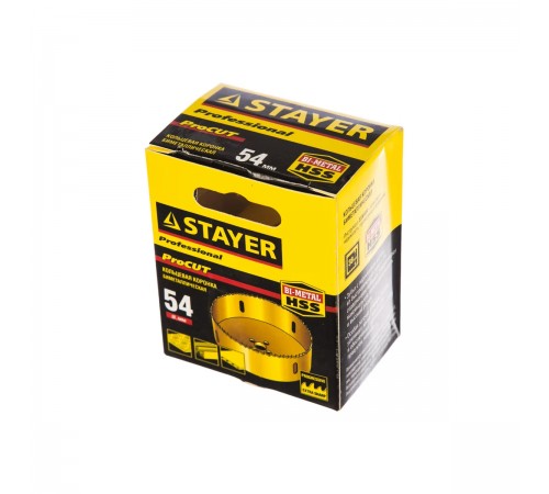 29547-054 Коронка STAYER PROFESSIONAL Би-металлическая, 54мм