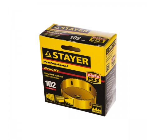 29547-102 Коронка STAYER PROFESSIONAL Би-металлическая, 102мм