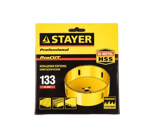 29547-133 Коронка STAYER PROFESSIONAL Би-металлическая, 133мм