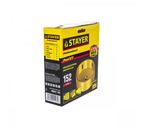 29547-152 Коронка STAYER PROFESSIONAL Би-металлическая, 152мм