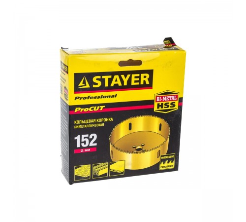 29547-152 Коронка STAYER PROFESSIONAL Би-металлическая, 152мм