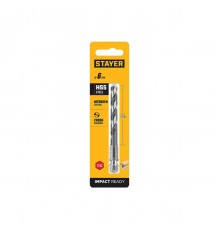 STAYER  НЕХ-1/4", d 6.0 х 116 мм, сверло по металлу для винтовёртов и шуруповертов IMPACT READY (29603-6)