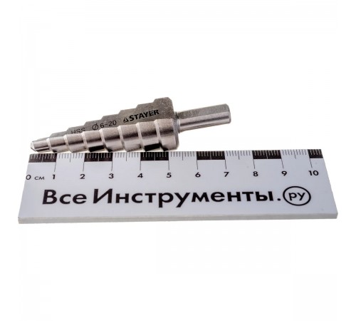 29660-6-20-8 Сверло ступенчатое STAYER 8 ступеней 6-20мм. сталь HSS