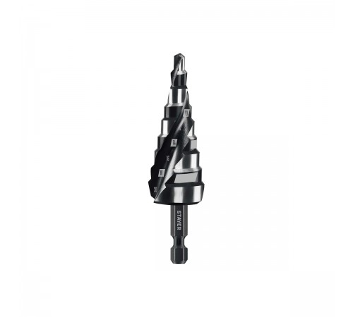 STAYER Pro-Max 4-20 мм, 9 ступеней, винтовая спираль, сверло ступенчатое (29661-4-20-9)