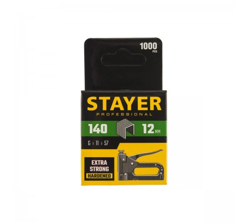 31610-12 Скобы для степлера STAYER PROFI закаленные, тип 140, 12 мм, зеленые (1000 шт)
