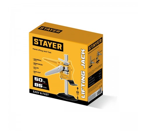 STAYER 50 кг, 85 мм подъем, подъемник универсальный (3319)