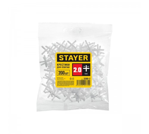 3380-2 Крестики для кафеля STAYER, 2 мм (200 шт)