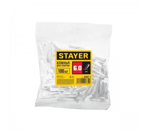 STAYER  6 мм, 100 шт, малые клинья для плитки (3382-1)
