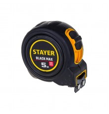 3410-05-25_z02 Рулетка STAYER BlackMax 5м/25мм в ударостойком корпусе с двумя фиксаторами