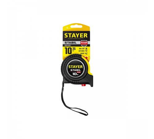 34131-10_z02 Рулетка STAYER STABIL 10м/25мм в ударостойком корпусе с двумя фиксаторами