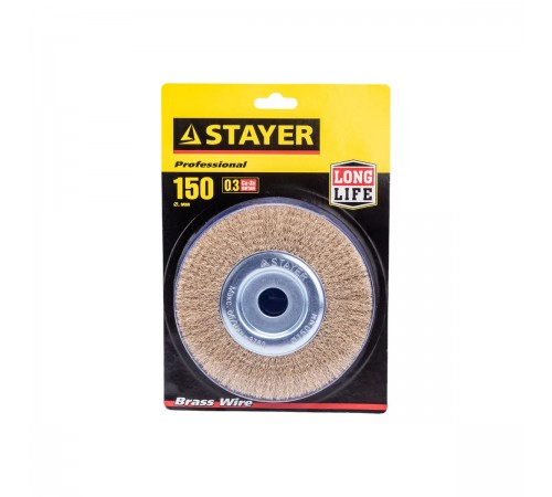 35122-150 Щетка дисковая для УШМ STAYER PROFESSIONAL 0,3мм 150мм*22мм