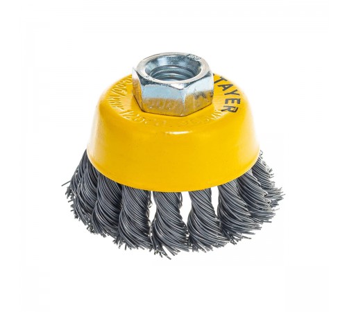 35128-065_ z01 Щетка чашечная для УШМ STAYER PROFESSIONAL, жгут. стальная проволока 0,5мм, 65ммхМ14