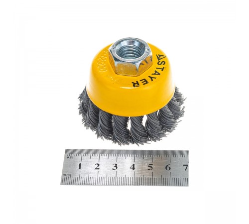 35128-065_ z01 Щетка чашечная для УШМ STAYER PROFESSIONAL, жгут. стальная проволока 0,5мм, 65ммхМ14