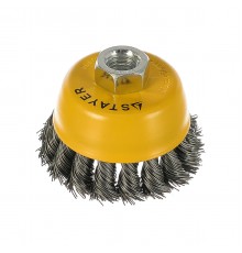 35128-080_ z01 Щетка чашечная для УШМ STAYER PROFESSIONAL, жгут. стальная проволока 0,5мм, 80ммхМ14
