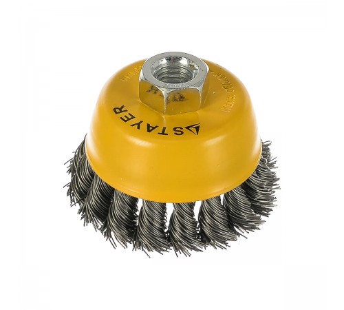 35128-080_ z01 Щетка чашечная для УШМ STAYER PROFESSIONAL, жгут. стальная проволока 0,5мм, 80ммхМ14