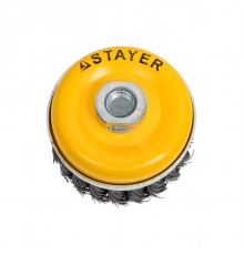 35137-080 Щетка чашечная усиленная для УШМ STAYER PROFESSIONAL, стальная проволока 0,5мм, 80ммхМ14