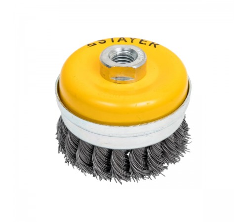 35137-080 Щетка чашечная усиленная для УШМ STAYER PROFESSIONAL, стальная проволока 0,5мм, 80ммхМ14