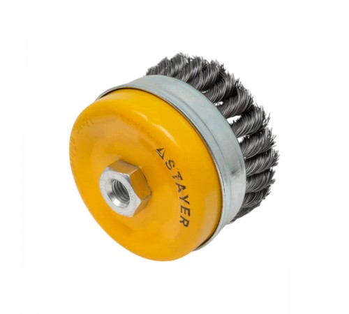 35137-100 Щетка чашечная усиленная для УШМ STAYER PROFESSIONAL, стальная проволока 0,5мм, 100ммхМ14