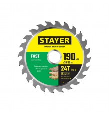 Пильный диск по дереву STAYER Fast 190х30/20 мм 3680-190-30-24_z01