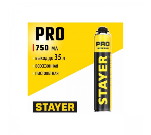 41135 Пена монтажная STAYER PRO, пистолетная всесезонная, 750 мл