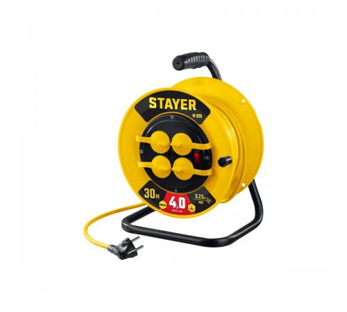 STAYER  М-325 ПВС 3х2.5 30м 4000Вт IP44, Силовой удлинитель на катушке (55064-30)