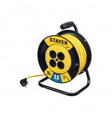 STAYER  S-215 ПВС 2х1.5 30м 3500Вт,  Силовой удлинитель на катушке (55072-30)