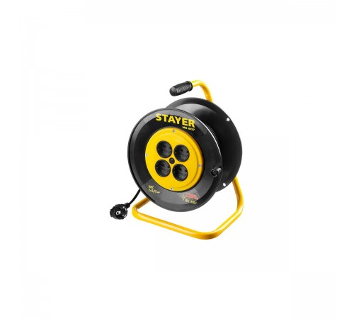 55073-30_z01 Удлинитель на катушке STAYER MS 207, 2200Вт, ПВС 2х0,75 мм2, 4 гнезда, 30м