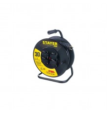 Удлинитель на стальной катушке STAYER PRO-315, 3х1,5 мм2, 30м, 3700Вт, IP44 55077-30_z01