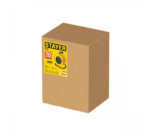 STAYER  M 315 ПВС 3х1.5 20м 3500Вт,  Силовой удлинитель на катушке (55078-20_z01)