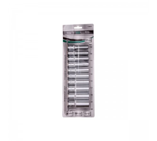 Набор удлиненных торцевых головок Stels,1/2 6-ти гр.CrV 10-22мм 10шт 13603