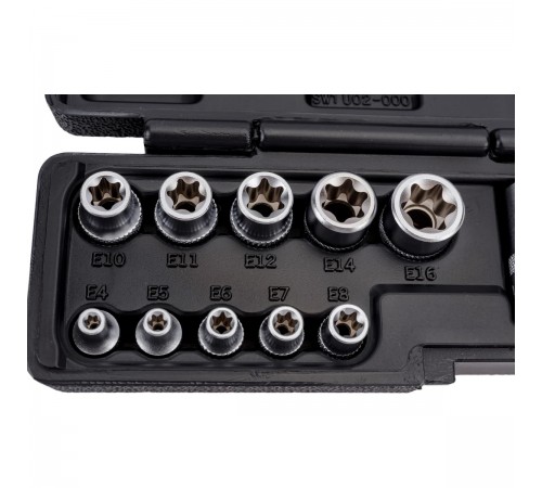 Набор головок Stels TORX, 14 пр., 1/4, 3/8, 1/2 13675