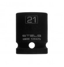 13925 Головка ударная шестигранная Stels CrMo, 21мм, 1/2"