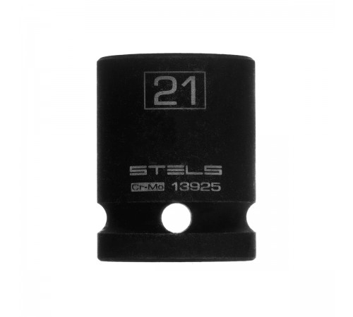 13925 Головка ударная шестигранная Stels CrMo, 21мм, 1/2"