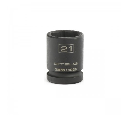 13925 Головка ударная шестигранная Stels CrMo, 21мм, 1/2"