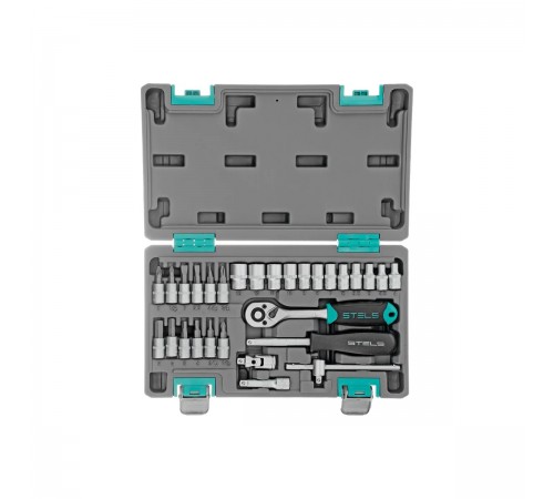 14100 Набор инструментов Stels, 1/4", CrV, пластиковый кейс, 29 предметов