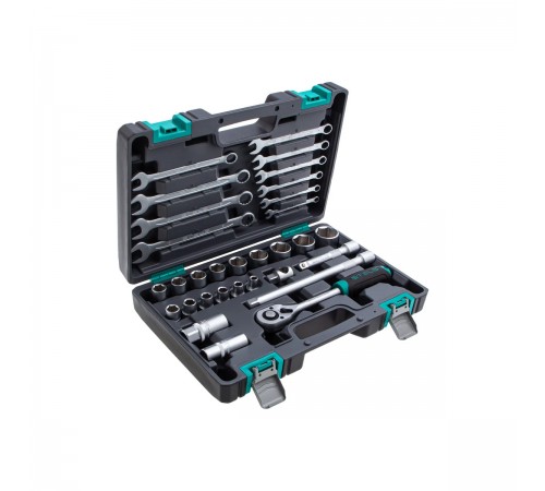 Набор инструментов Stels, 1/2", Cr-V, пластиковый кейс, 31 предмет 14102