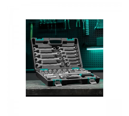 Набор инструментов Stels, 1/2", Cr-V, пластиковый кейс, 31 предмет 14102