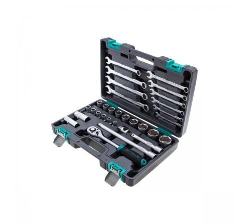 Набор инструментов Stels, 1/2", Cr-V, пластиковый кейс, 31 предмет 14102
